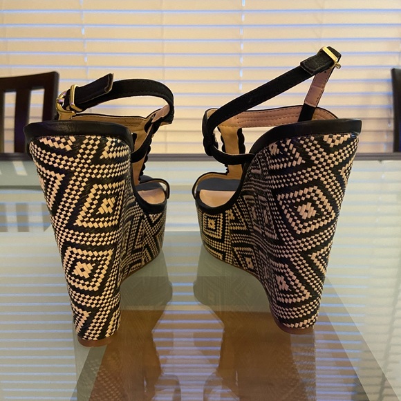 Braided Black Wedge Sandal - Picture 2 of 5
